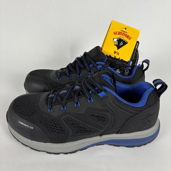 Herman Survivors Men's Cassle Composite Toe Low Profile Work Shoe 9 Black | Blue - Picture 6 of 11